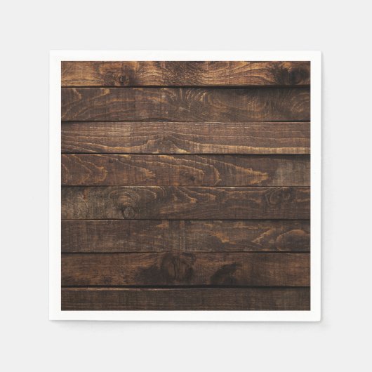 Brown Wood Paper Napkins Serviette (Vorderseite)
