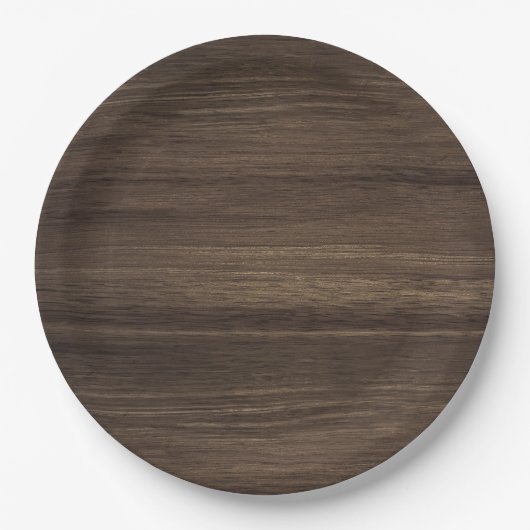 Brown Wood Pappteller (Vorderseite)