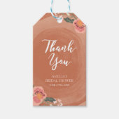 Brown Wood Rustic Floral Brautparty Vielen Dank Geschenkanhänger (Vorderseite)