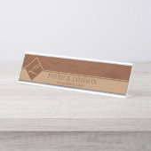 Brown Wood Schreibtischnamensplakette (Vorderseite )