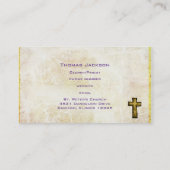 Brown Wooden Cross Christlich Religious Visitenkarte (Rückseite)