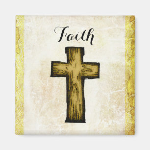 Brown Wooden Cross Symbol des Glaubens und der Hof Magnet