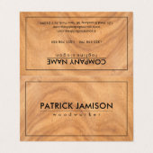 Brown Wooden Knot Visitenkarten (Außenseite Aufgefaltet)