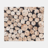 Brown wooden log lot fleecedecke (Vorderseite (Horizontal))