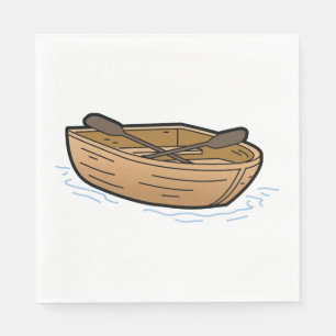 Brown Wooden Row Boat Napkins Serviette