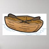 Brown Wooden Row Boat Poster (Vorne)