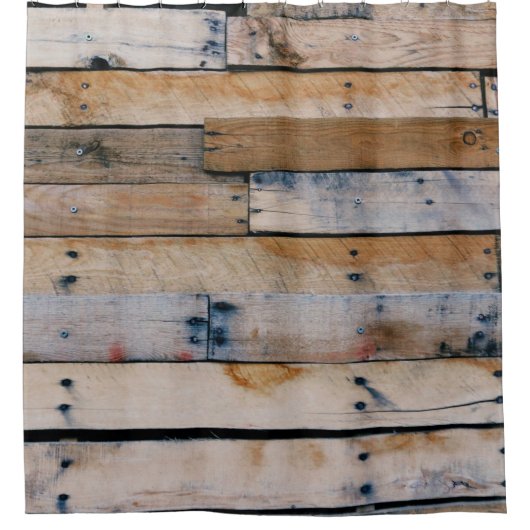 Brown wooden wall duschvorhang (Vorderseite)