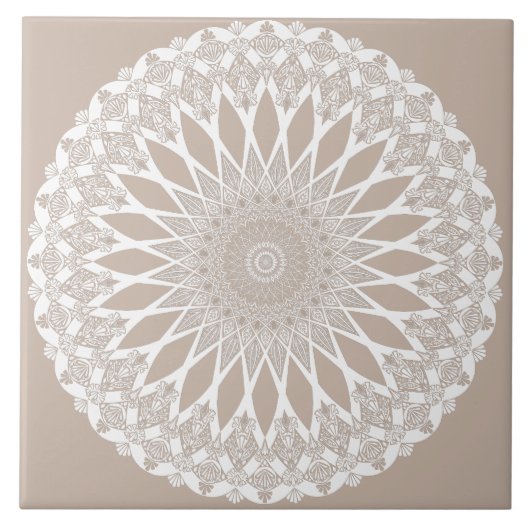 Brown Wool Tristyns Mandala Fliese (Vorderseite)