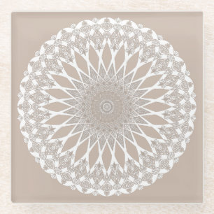 Brown Wool Tristyns Mandala Glasuntersetzer