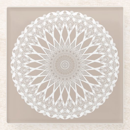 Brown Wool Tristyns Mandala Glasuntersetzer (Vorderseite)