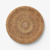 Brown Woven Basket Muster Rustic Picnic Pappteller (Vorderseite)