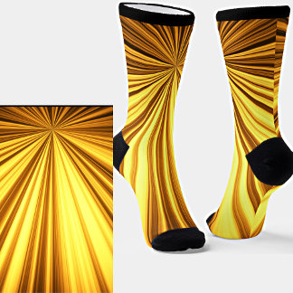 Brown Yellow Burst Star Socken