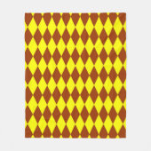Brown Yellow Harlequin Checkered Design  Fleecedecke (Vorderseite)
