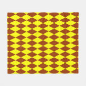 Brown Yellow Harlequin Checkered Design  Fleecedecke (Vorderseite (Horizontal))