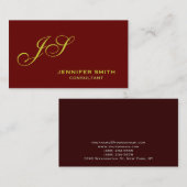 Brown Yellow Monogram Consultant Business Card Visitenkarte (Vorne/Hinten)