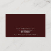 Brown Yellow Monogram Consultant Business Card Visitenkarte (Rückseite)