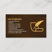 Brown & Yellow Notary Loan Signing Agent Foto Visitenkarte (Rückseite)