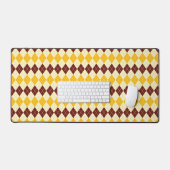 Brown - Yellow Scottish Tartan-Pattern Schreibtischunterlage (Tastatur & Maus)