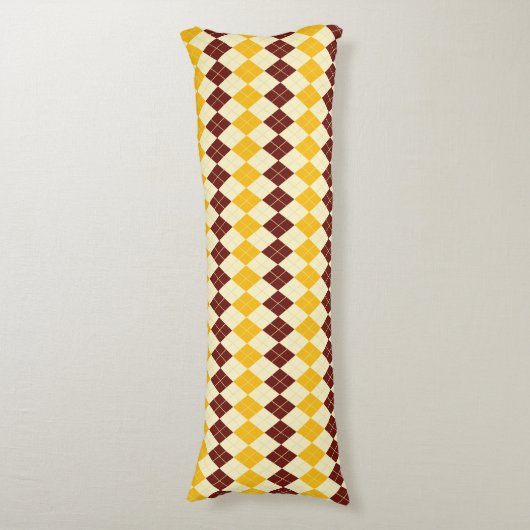 Brown - Yellow Scottish Tartan-Pattern Seitenschläferkissen (Vorderseite Vertikal)