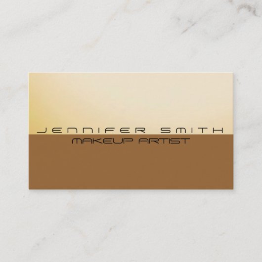 Brown Yellow Simple Makeust Artist Business Card Visitenkarte (Vorderseite)