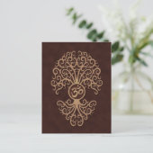 Brown Yoga Om Tree Postkarte (Stehend Vorderseite)