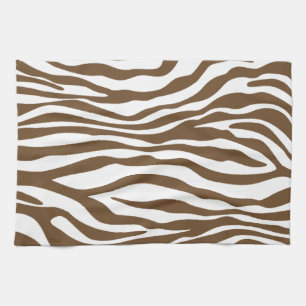 Brown Zebra Animal Print Handtuch