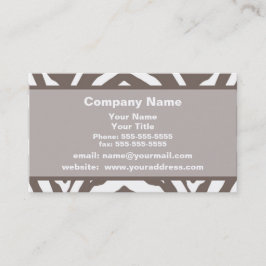 Brown Zebra Appointment Reminder Business Card Terminkarte