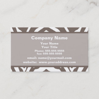 Brown Zebra Appointment Reminder Business Card Terminkarte