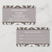 Brown Zebra Appointment Reminder Business Card Terminkarte (Vorne/Hinten)