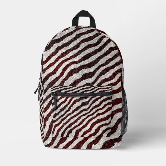 Brown Zebra Bedruckter Rucksack (Vorderseite)