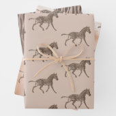 Brown Zebra Blush Peach Ombre Geschenkpapier Set (Beispiel)