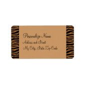 Brown Zebra Labels Adressaufkleber (Vorne)