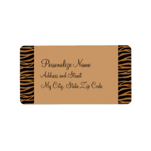 Brown Zebra Labels Adressaufkleber