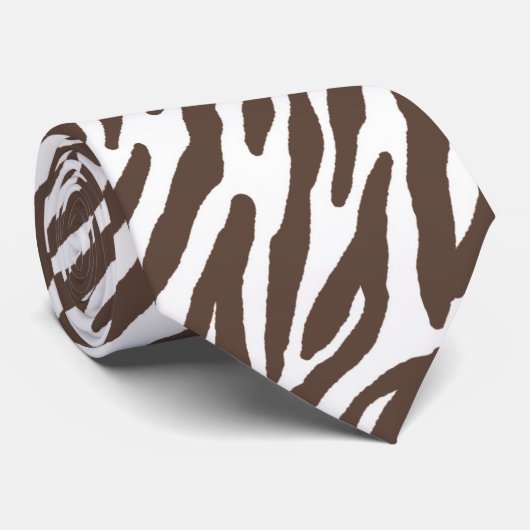 Brown Zebra Pattern Krawatte (Gerollt)