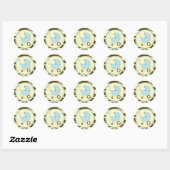 Brown Zebra Print and Blue Baby Carriage Sticker (Blatt)