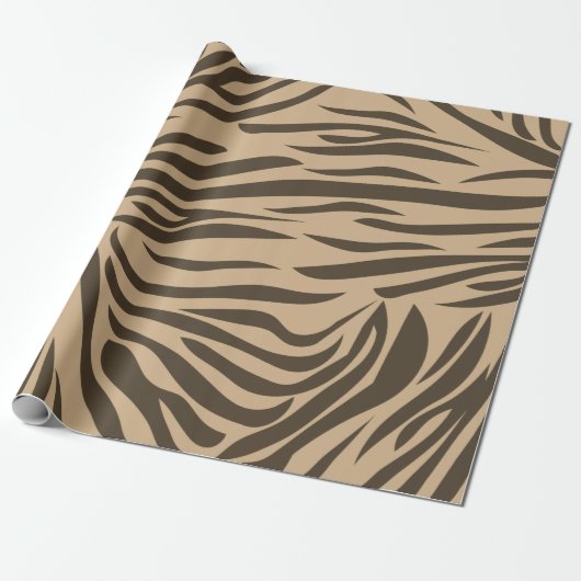 Brown Zebra Print Geschenkpapier (Ungerollt)