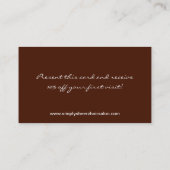 Brown Zebra Print Hair Salon Business Card Visitenkarte (Rückseite)