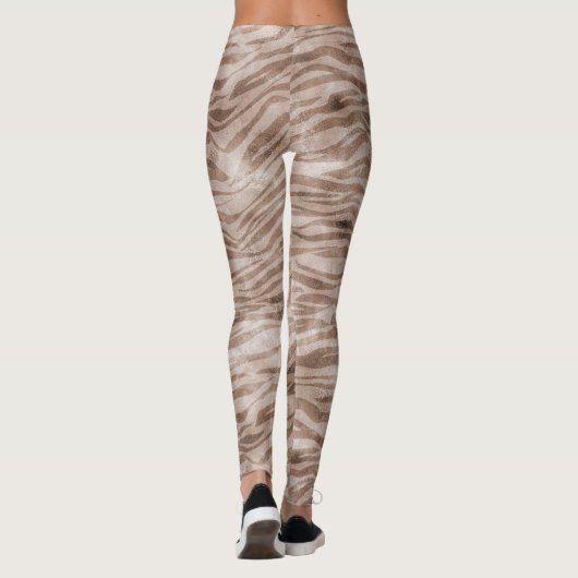 Brown Zebra Print Leggings (Rückseite)