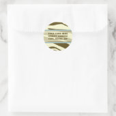 Brown Zebra Print mit Baby Blue Address Labels Runder Aufkleber (Tasche)