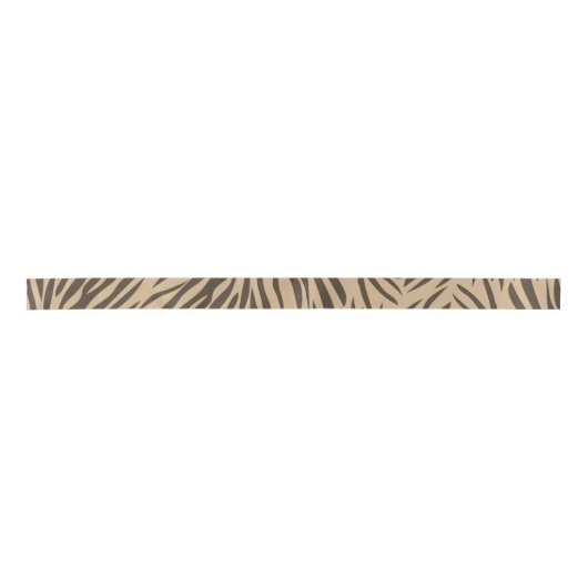 Brown Zebra Print Satin Ribbon Satinband (Vorderseite)
