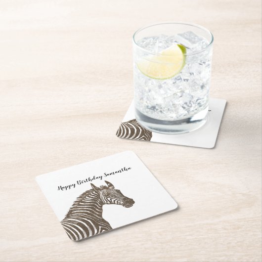 Brown Zebra Rechteckiger Pappuntersetzer (Vor Ort)