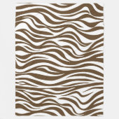 Brown Zebra Skin Print Fleecedecke (Vorderseite)
