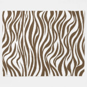 Brown Zebra Skin Print Fleecedecke (Vorderseite (Horizontal))