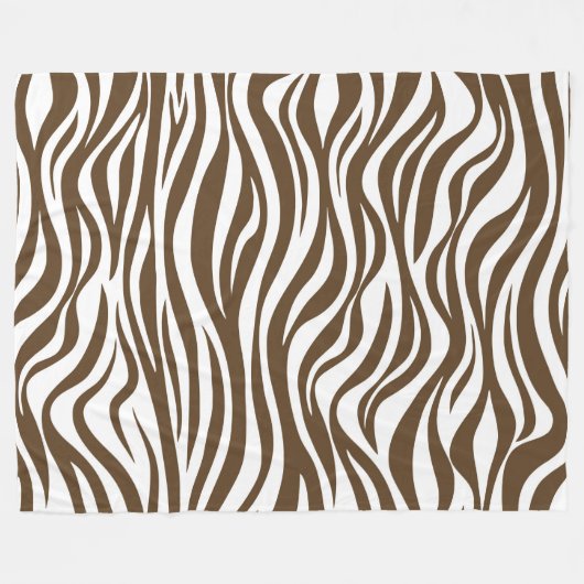 Brown Zebra Skin Print Fleecedecke (Vorderseite (Horizontal))