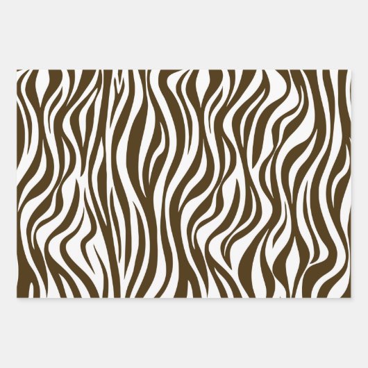 Brown Zebra Skin Print Geschenkpapier Set (Vorderseite 2)