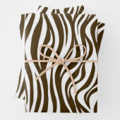 Brown Zebra Skin Print Geschenkpapier Set (Beispiel)