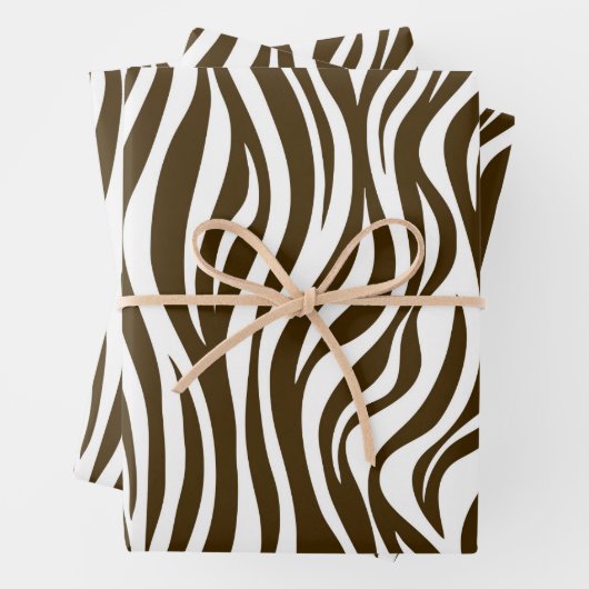 Brown Zebra Skin Print Geschenkpapier Set (Beispiel)