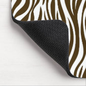 Brown Zebra Skin Print Mousepad (Ecke)