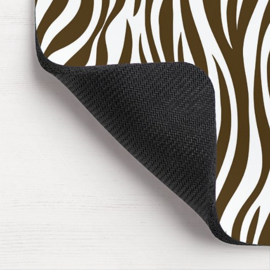 Brown Zebra Skin Print Mousepad (Ecke)