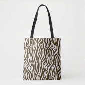 Brown Zebra Skin Print Tasche (Vorderseite)